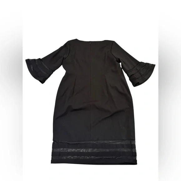 NWT Calvin Klein Black Dress Sheer cuff Sleeves and hem Knee length 16W 18W - Picture 3 of 12